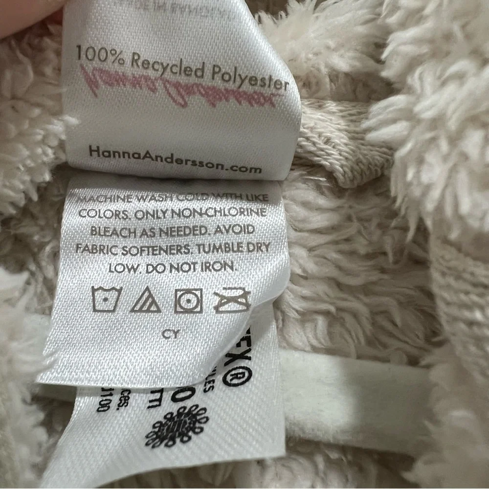 Hanna Andersson Baby Fuzzy Cream Snow Suit Size 50cm/0-3 Months